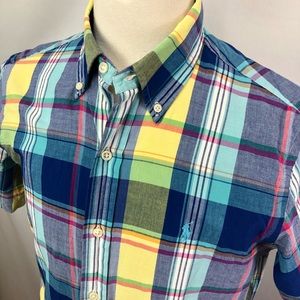 Ralph Lauren custom fit plaid summer shirt Sz M
